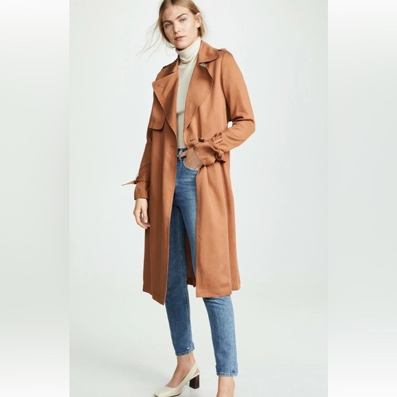 SOIA & KYO revolve Nousha Tailored Coat Size SM tencel brown tan - Picture 13 of 13